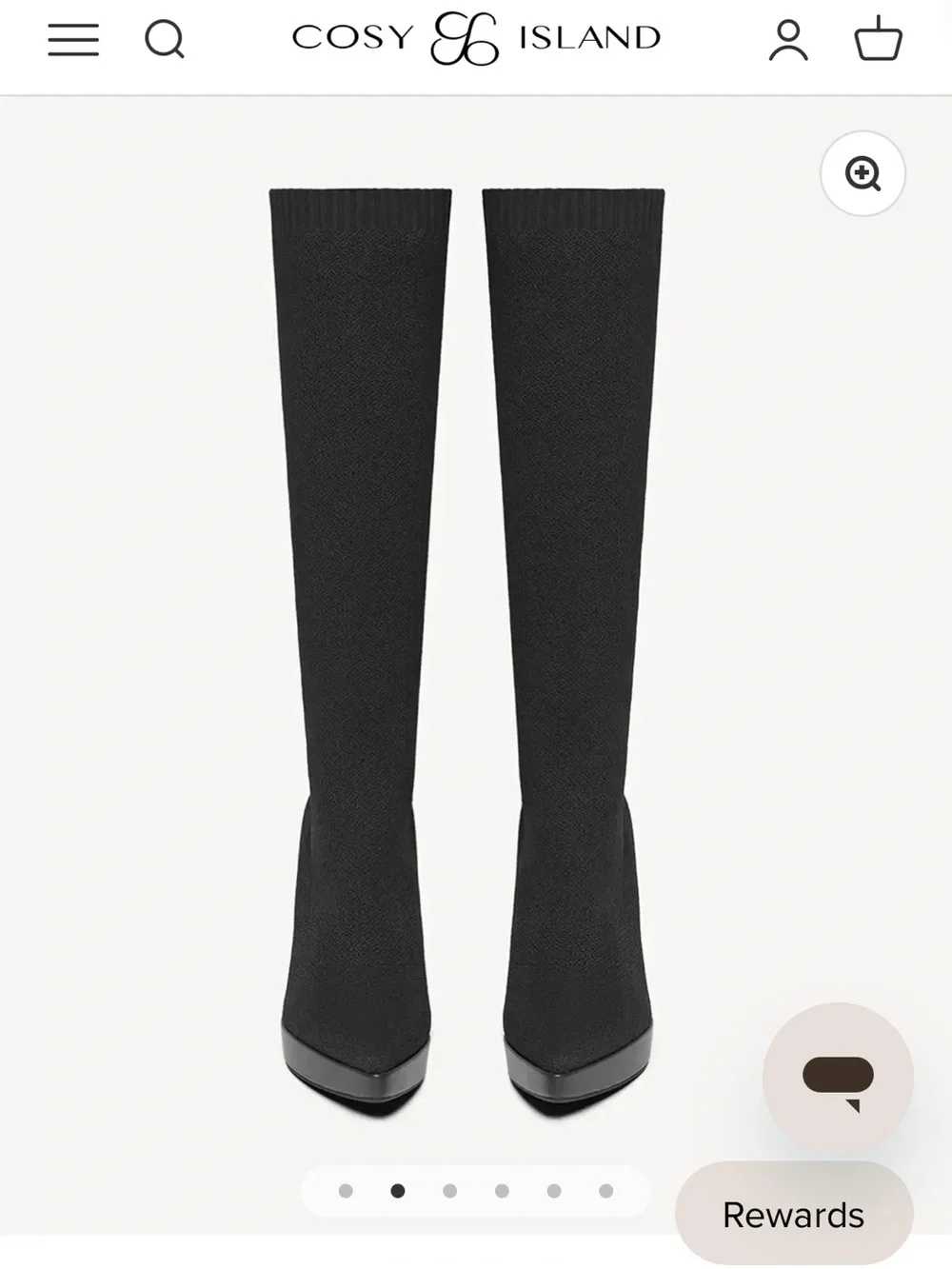 Cosy Island Black Stretch Over-the-Knee Stiletto Boots